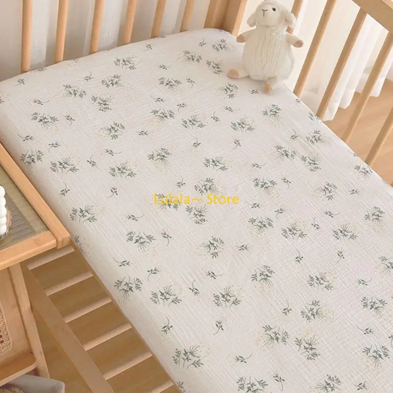 Y4QA Baby Cotton Crib Sheet Soft & Breathable Bedding Lovely Pattern Baby Crib Sheet