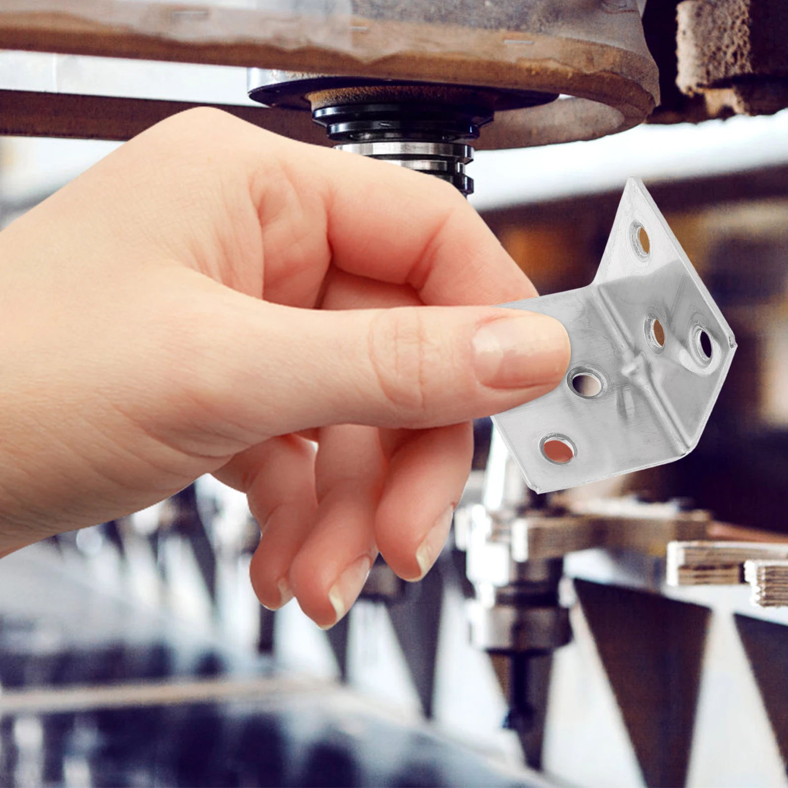 10개 스테인리스 스틸 L자형 브래킷 6홀 90도 코너 브레이스 목재 가구 주방 캐비닛 침대 프레임 연결용