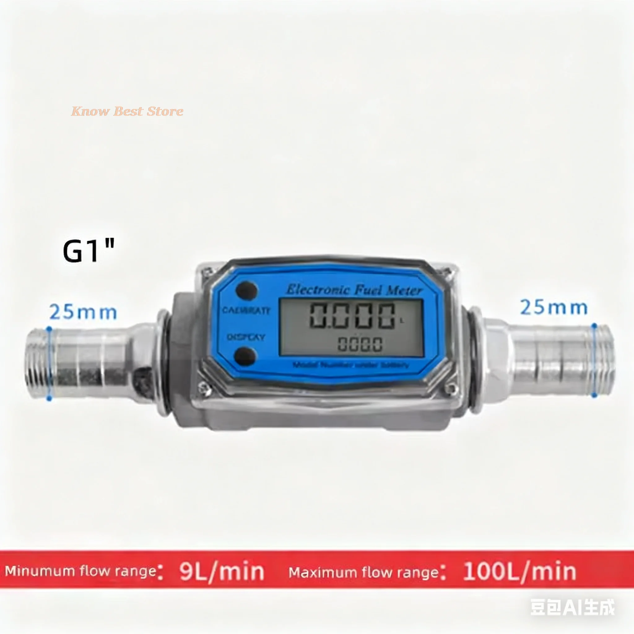 1PCS Aluminum Alloy  6par Digital Display Flow meter K24 Methanol Diesel  Liquid Turbine Meter Pagota Joint