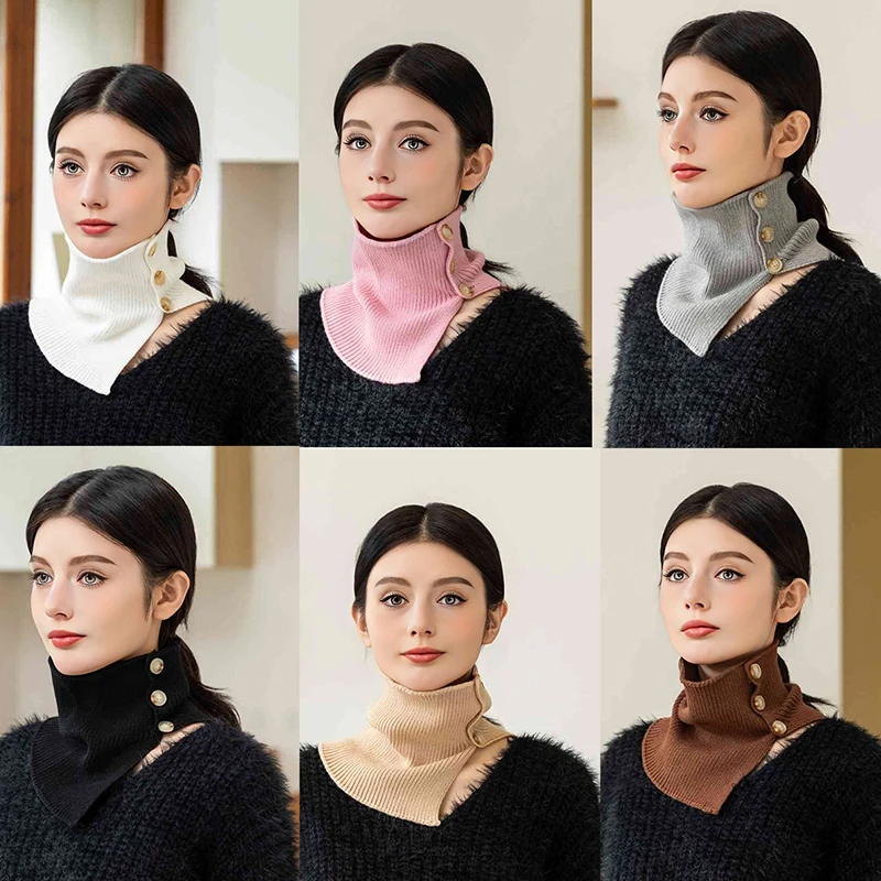 Solide Weiche Gestrickte Hals Wärmer Sport Schal Frauen Männer Taste Gesicht Abdeckung Winter Laufen Warme Schals Dicke Kalt-beweis kragen