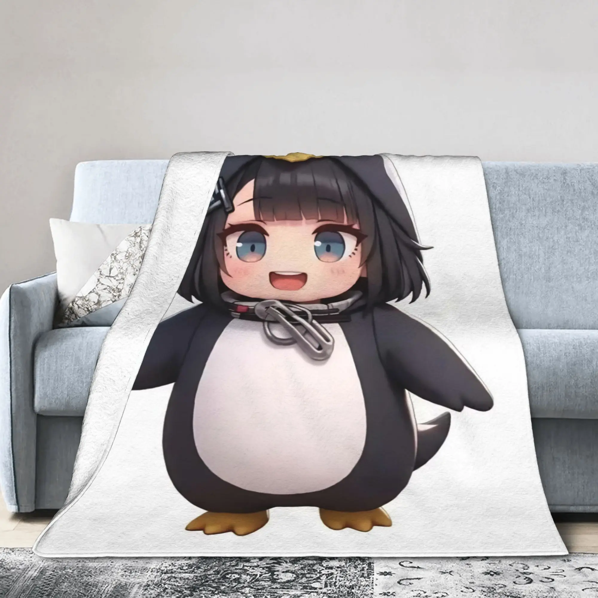 Ark-nights Endministrator Penguinistrator Gugugaga Blanket Cute Flannel Vintage Soft Bedding Throw Blanket Textile Decor Travel