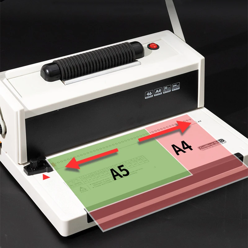 Metal Electric Single-Coil Binding Machine, A4 Binding Machine, Spiral Binding Punch, 46-Hole Book and Magazine Punch