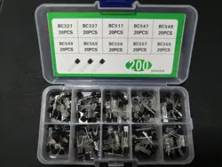 1BOX 200pcs=10 Values*20pcs Transistor Kit Assort Set BC327/BC337/BC517/BC547/BC548/BC549/BC550 BC556/BC557/BC558 Mix Diode Pack