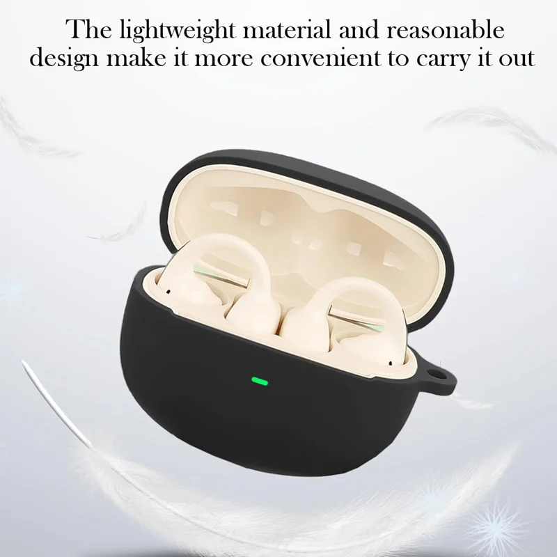 Silicone Protective Case Compatible with Baseus Bowie MC2 Open-Ear Clip Earbuds Shockproof Earphones Cover with Carabiner view 4