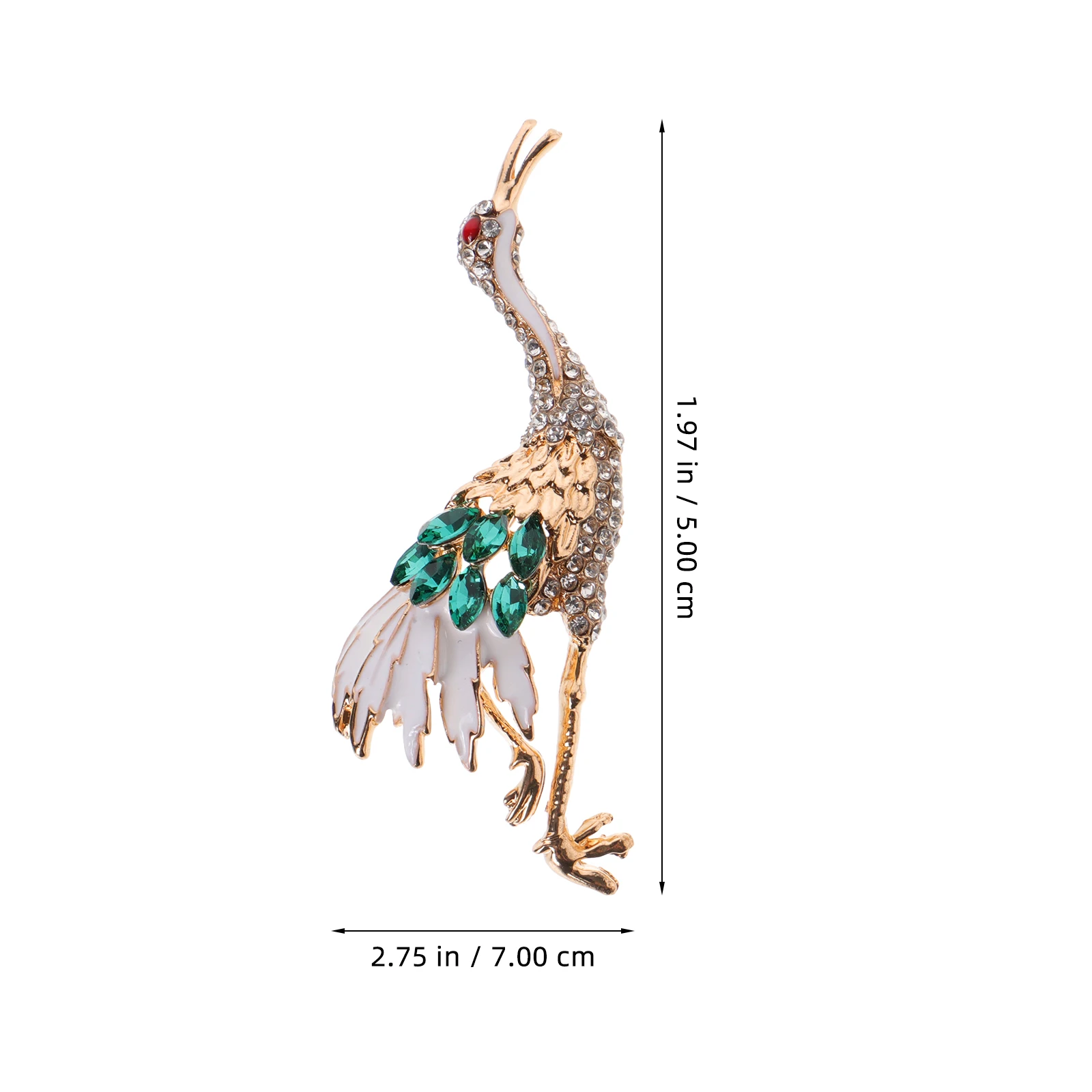

2pcs Crane Alloy Brooch Rhinestone Pearl Elegant Dress Accessory Clip For Wedding Party Women Girls Brooch Pin Bird Breastpin