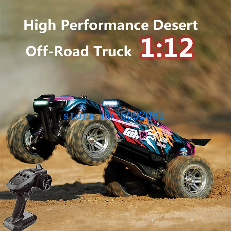 Brushless 90KM/H Hydraulic Shock Absorption RC Truck Car 1:12 Waterproof ESC Controllable Lighting 4WD Remote Control Racing Car