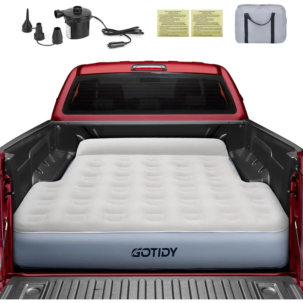 

Compact Truck Bed Air Mattress for Short Beds, 5-5.5 Ton Capacity, Wired Pump, Large Bag, Pillow Included