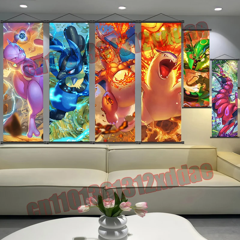 

Anime Pokemon Art White Canvas HD Scroll Drawing Modern Room Decoration Wall Art Decoration Painting Christmas Children's Gifts