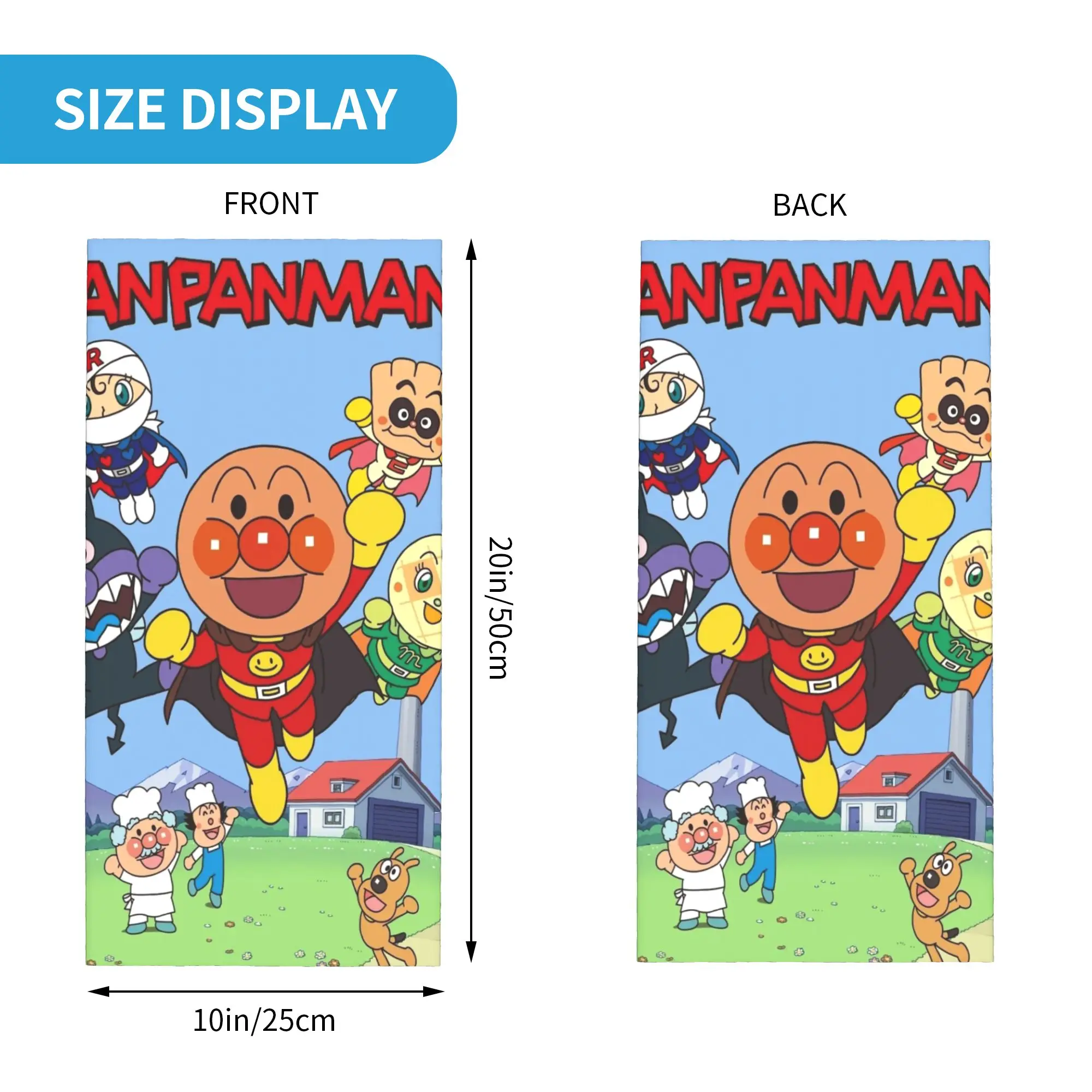 Round Cartoon Characters (8) Bandana  Cover Club Anpanman  Face Mask  Running  UnisexWinter Neckerchief
