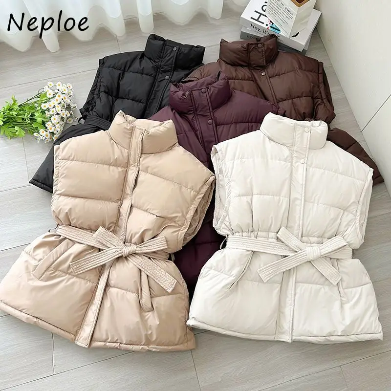 

Neploe New Elegant Luxury Fashion Vest Western Style Lace Up Slim Waist Trendy Tops Minority Office Lady Simple All-match Coats