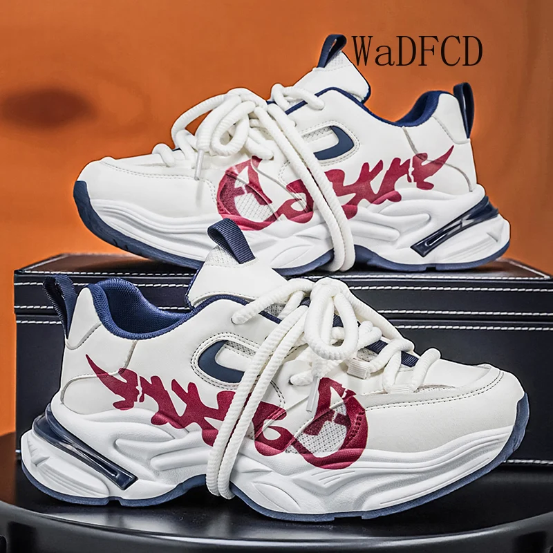 

Массивные кроссовки больших размеров 45-46 для мужчин: оригинальные дизайнерские спортивные туфли, модные повседневные кожаные и текстильные кроссовки на платформе с увеличенной высотой