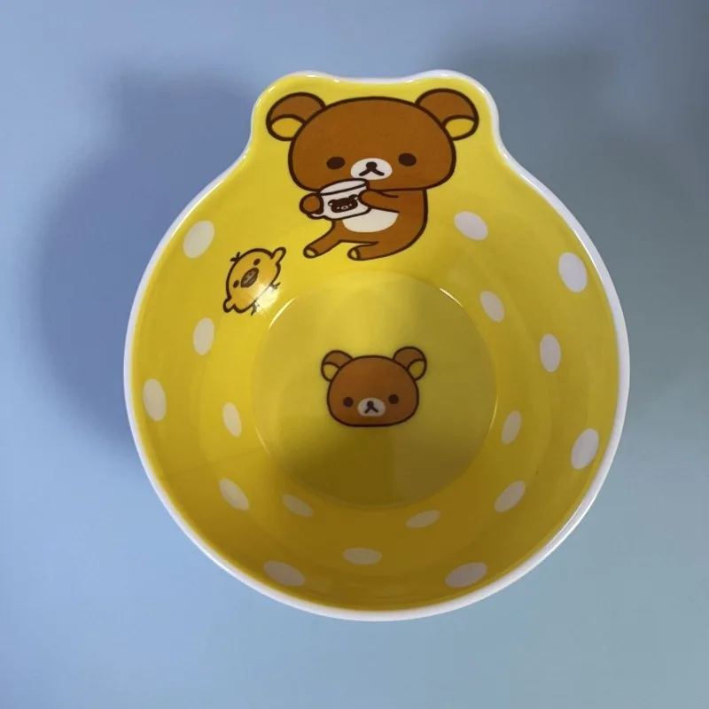 Rilakkuma polka dot print rice soup bowl creative cartoon tableware home rice bowl cute view 2