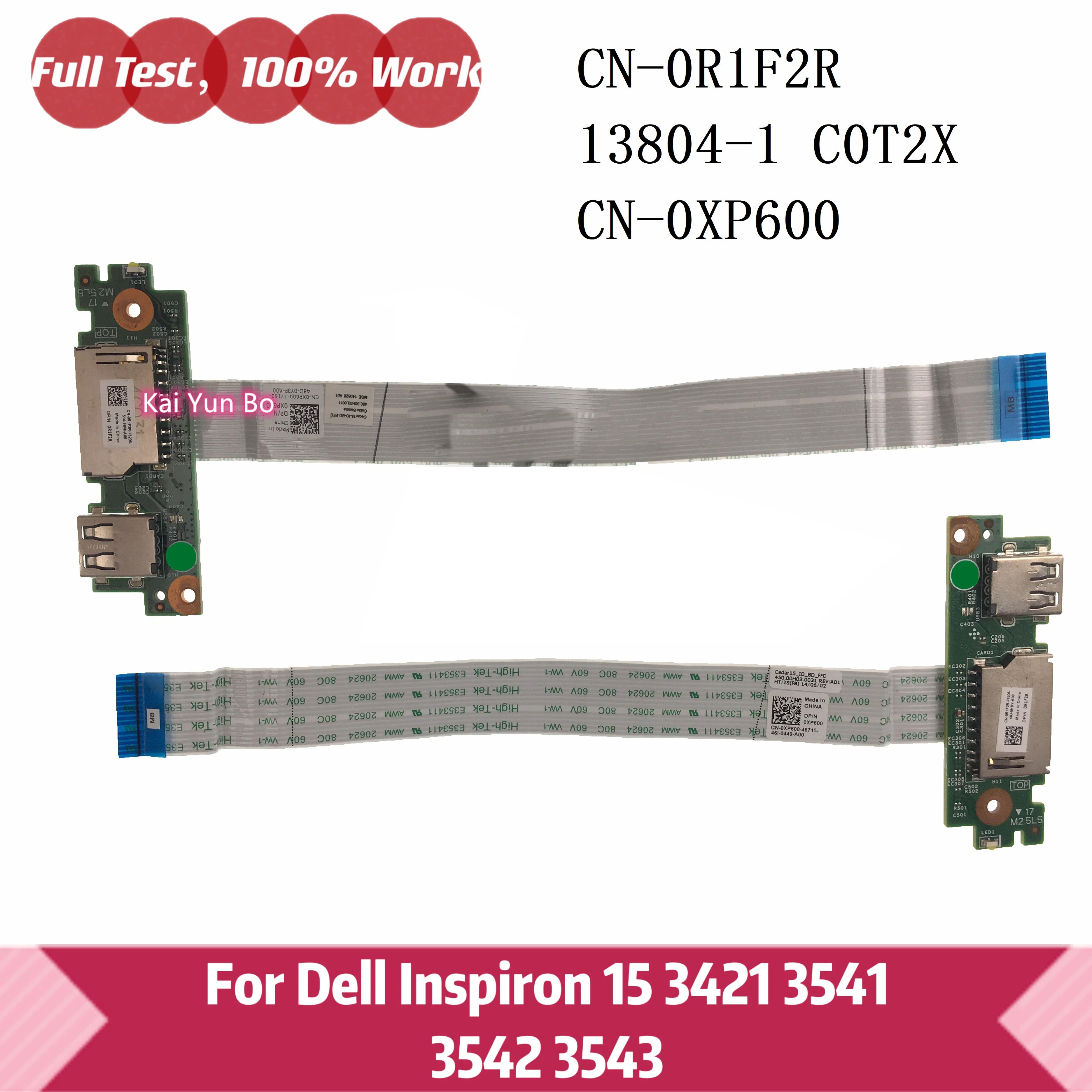 Notebook para dell inspiron 15 3421 3541 3542 3543 laptop placa de leitor de cartão usb com cabo CN-0R1F2R 0r1f2r r1f2r 13804-1 0xp600