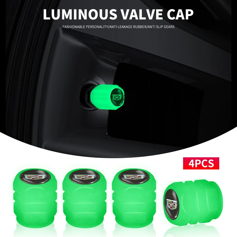 

4 шт. флуоресцентные декоративные накладки на клапаны, защитные от пыли, для автомобилей Cadillac Escalade, CTS, ATS, SRX, STS, XT5, XT4, XT6, XTS, CT4