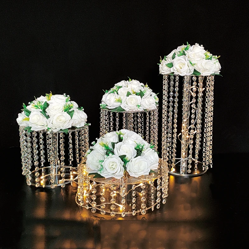 Imagem -06 - Crystal Acrílico Bolo Stand Wedding Tower Birthday Party Decoração Terno 3-9 Pcs Set