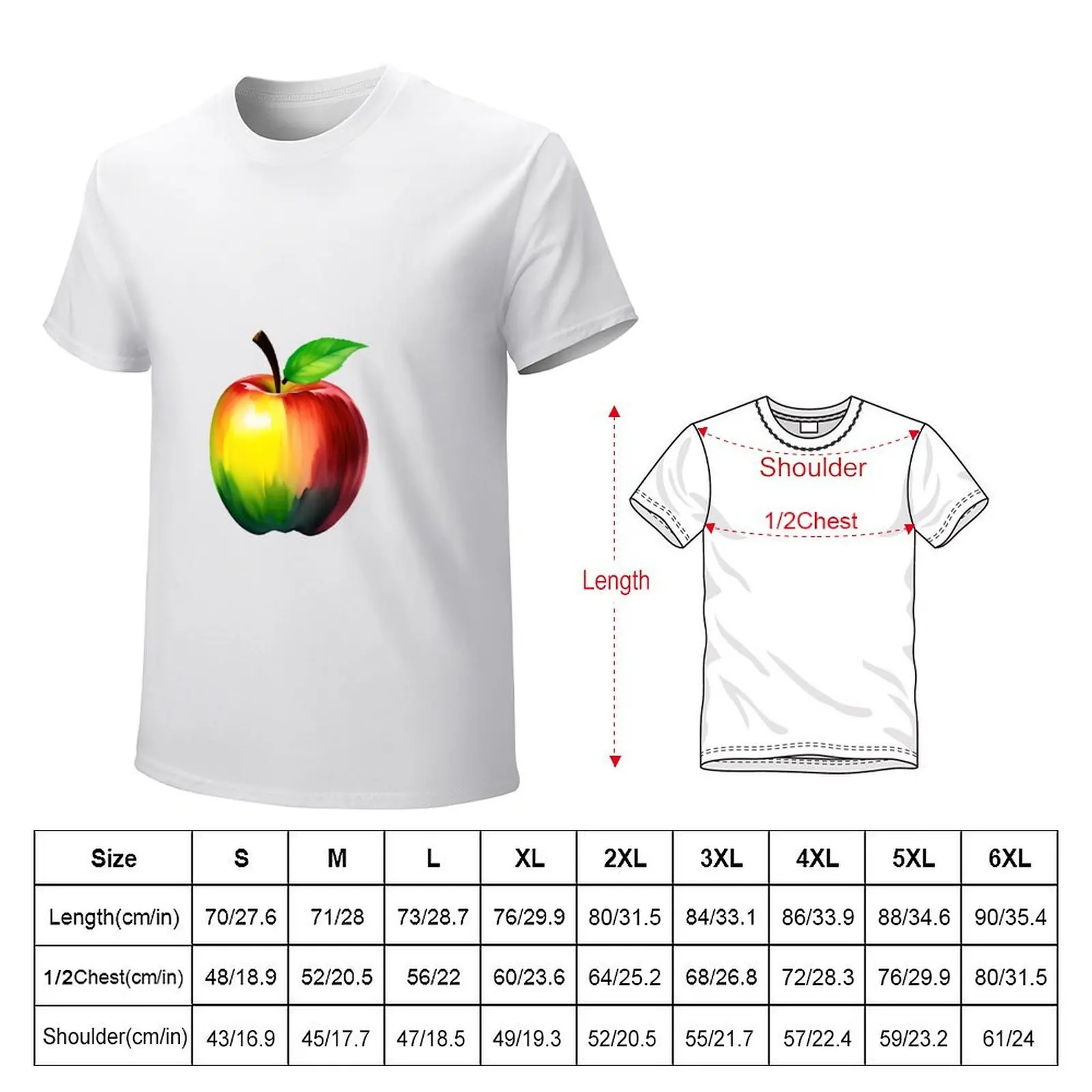 a design of fruit apple T-Shirt sweat sublime plus sizes mens t shirt