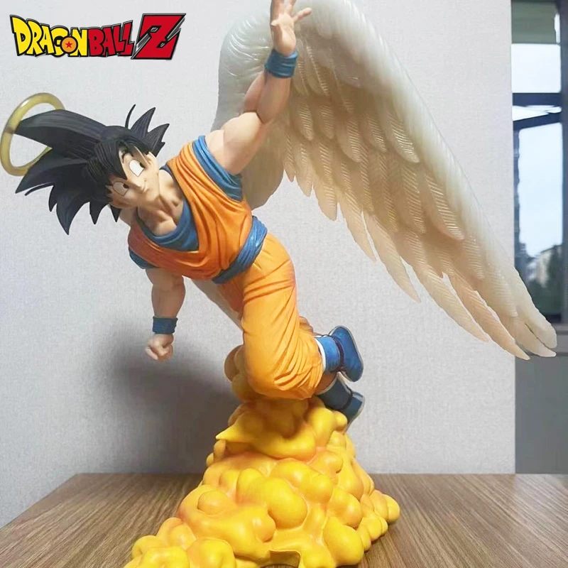 

New Dragon Ball Z Goku Angel Wing Figure Gk Action Figurine Turning Back And Waving Model Collection Pvc Statue Doll Toys Gift