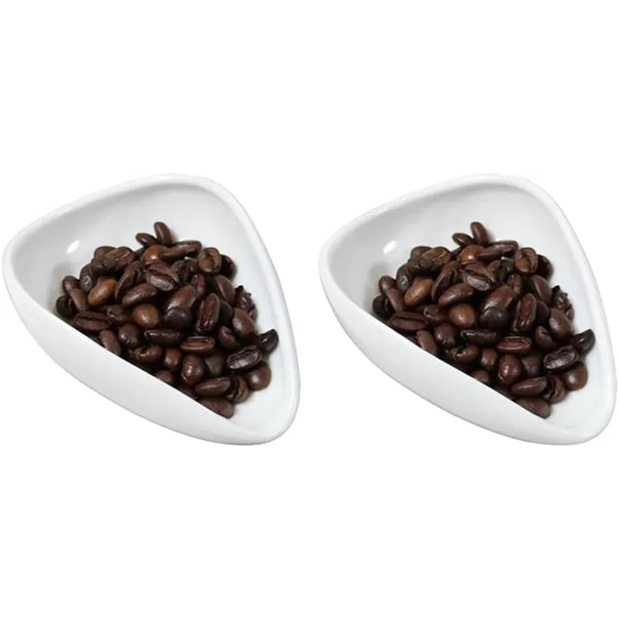 

2pcs Ceramic Coffee Scoops Coffee Bean Weighing Bowls Coffee Powder Spoon
