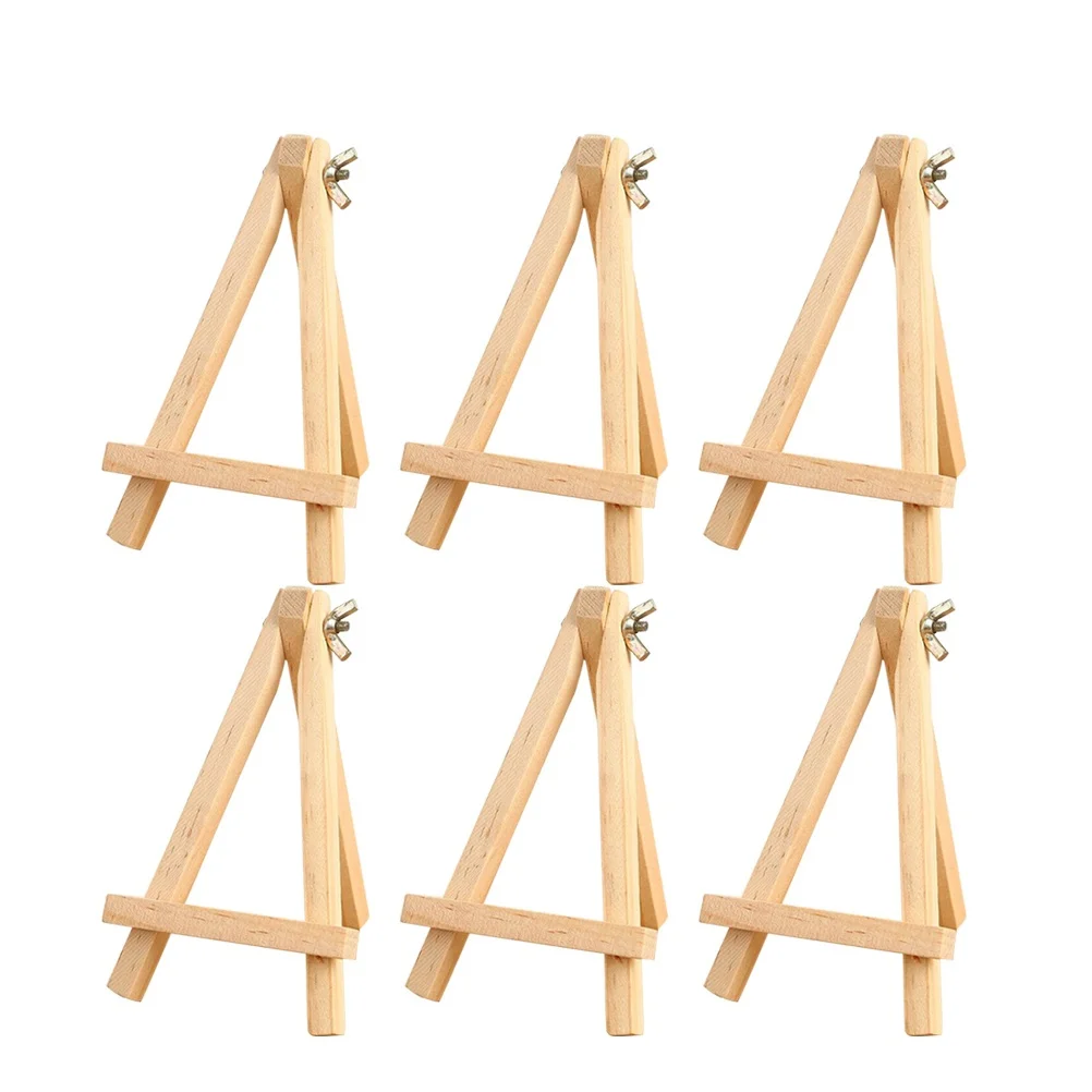 

6 Pcs Easel for Painting Wood Table Top Triangle Stand Easels Mini Stands Display Tabletop