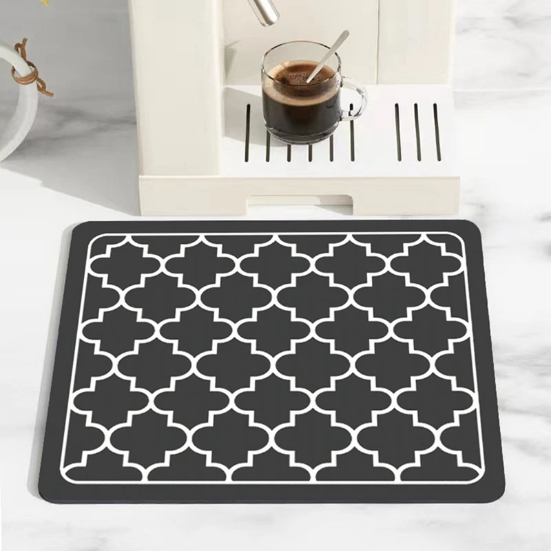 

Кофейный коврик для кухонной стойки, впитывающий коврик для сушки посуды, кофейный бар, необходимый темно-серый, 50X30 см