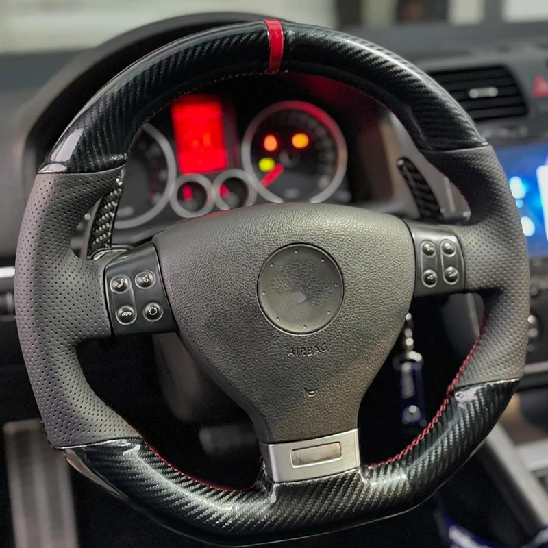 Microfiber Leather Hand Stitched Steering Wheel Cover for Volkswagen VW Golf MK5 GT GTI 5 (V) Golf R32 Scirocco Passat Variant