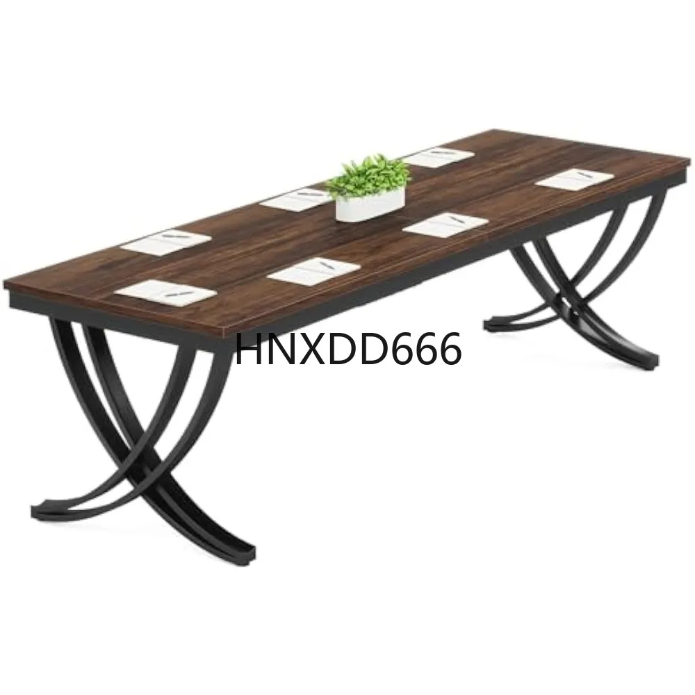 

6.5FT Conference Table for 6-8 People, 78 inch Long Rectangular Seminar Table with Strong Metal Frame, Business Furni