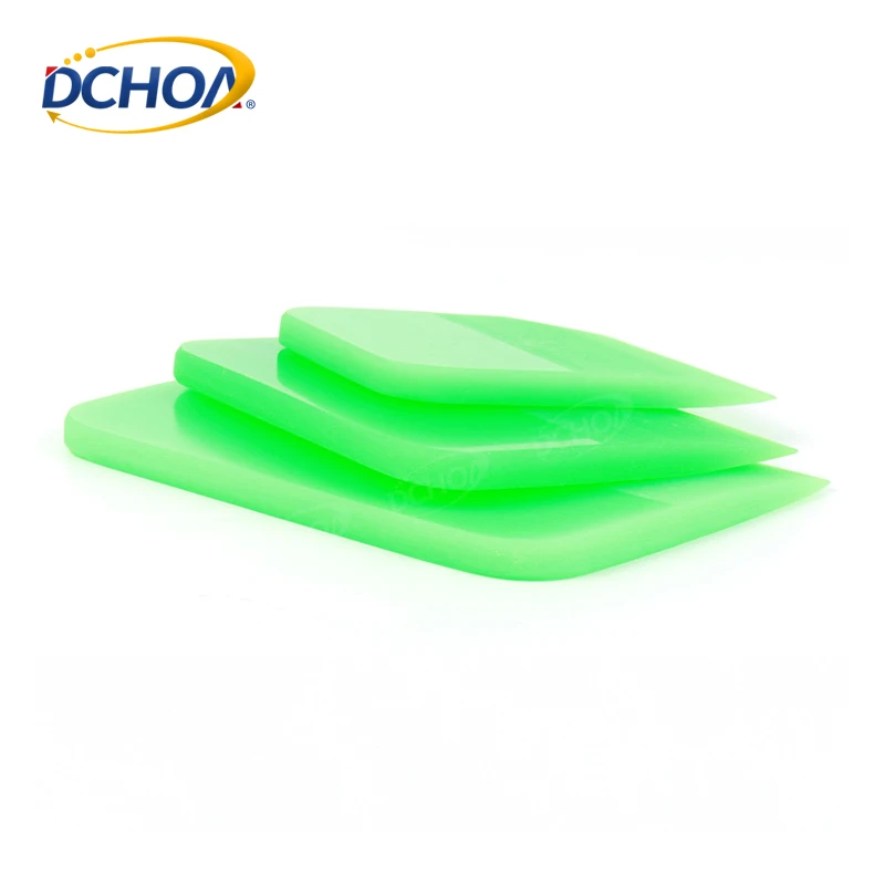 DCHOA 3-Piece TPU Polyurethane Squeegee Green Scraper Vinyl Wrap Water Wiper PPF Window Tint Car Film Install Tool