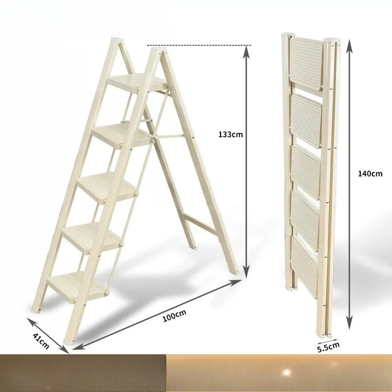 Household ladder folding ladder thickened herringbone ladder indoor multi-functional storage flower stand staircase stool