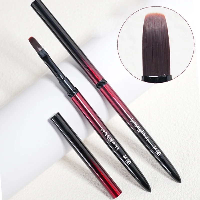 Pincel para arte de uñas con mango metálico, pincel de gel UV para fototerapia, pincel para extensiones de uñas acrílicas, bolígrafo de dibujo, herramientas de manicura DIY 2