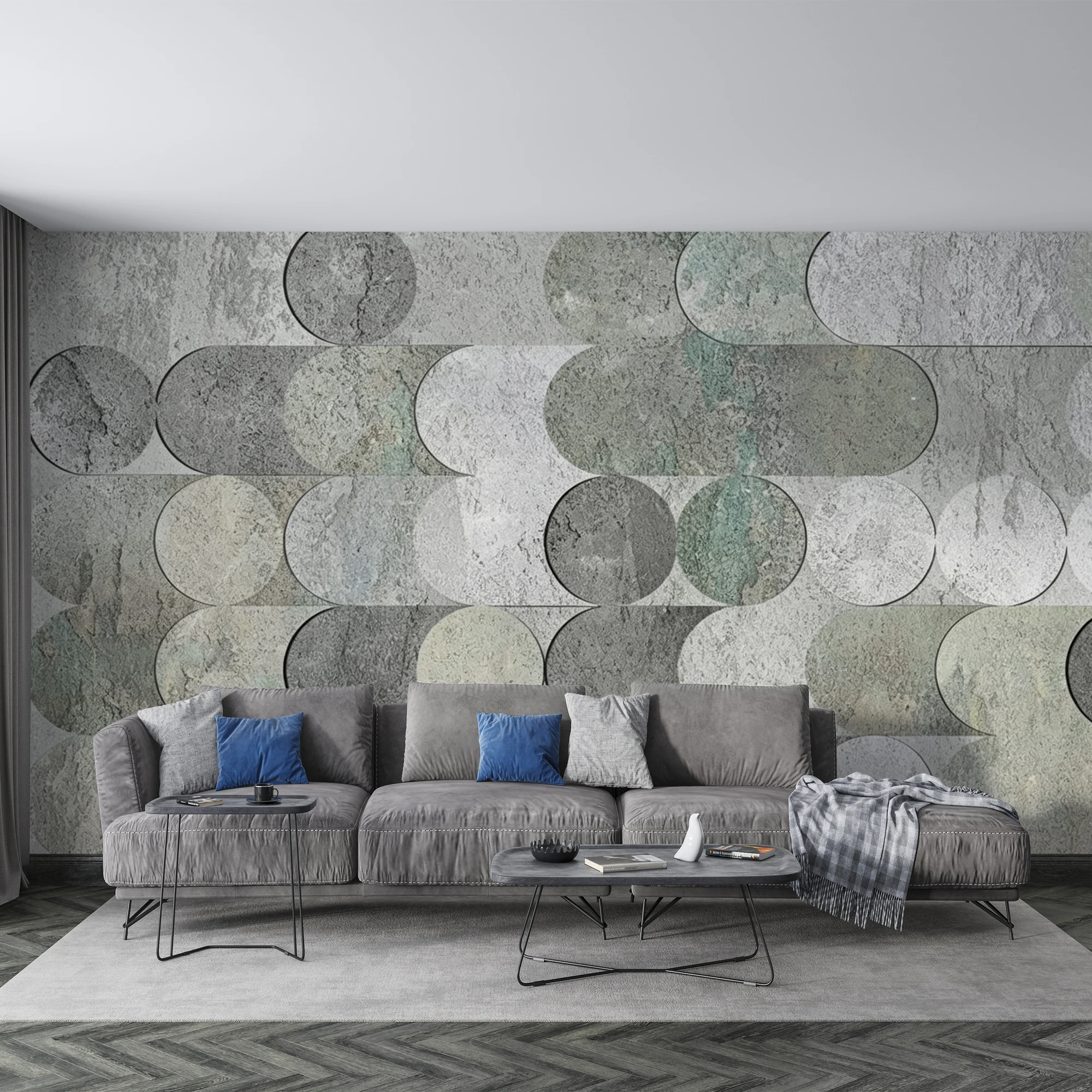Milofi Custom Mural Wallpaper Abstract Geometric Circle Stone Texture Neutral Tones Living Room Bedroom Wall Decor Papel De Pare