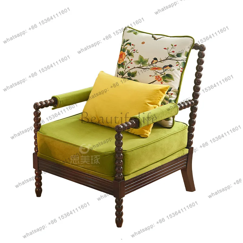 

American country sofa living room balcony retro furniture lazy sofa office leisure chair