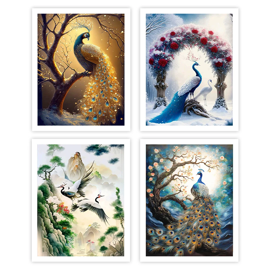 

GATYZTORY Diy Painting By Numbers Drawing Canvas peacock Animals Watercolors Color Markers Handwork Acrylic Crafts Home Decor