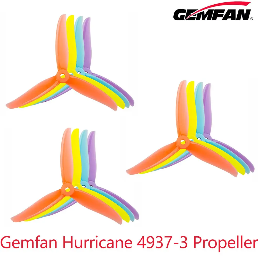 4Pairs 8PCS Hurricane 4937-3 Three-Blade Propeller FPV Crossing Machine High-Efficiency Blast-Resistant Drone Accessories