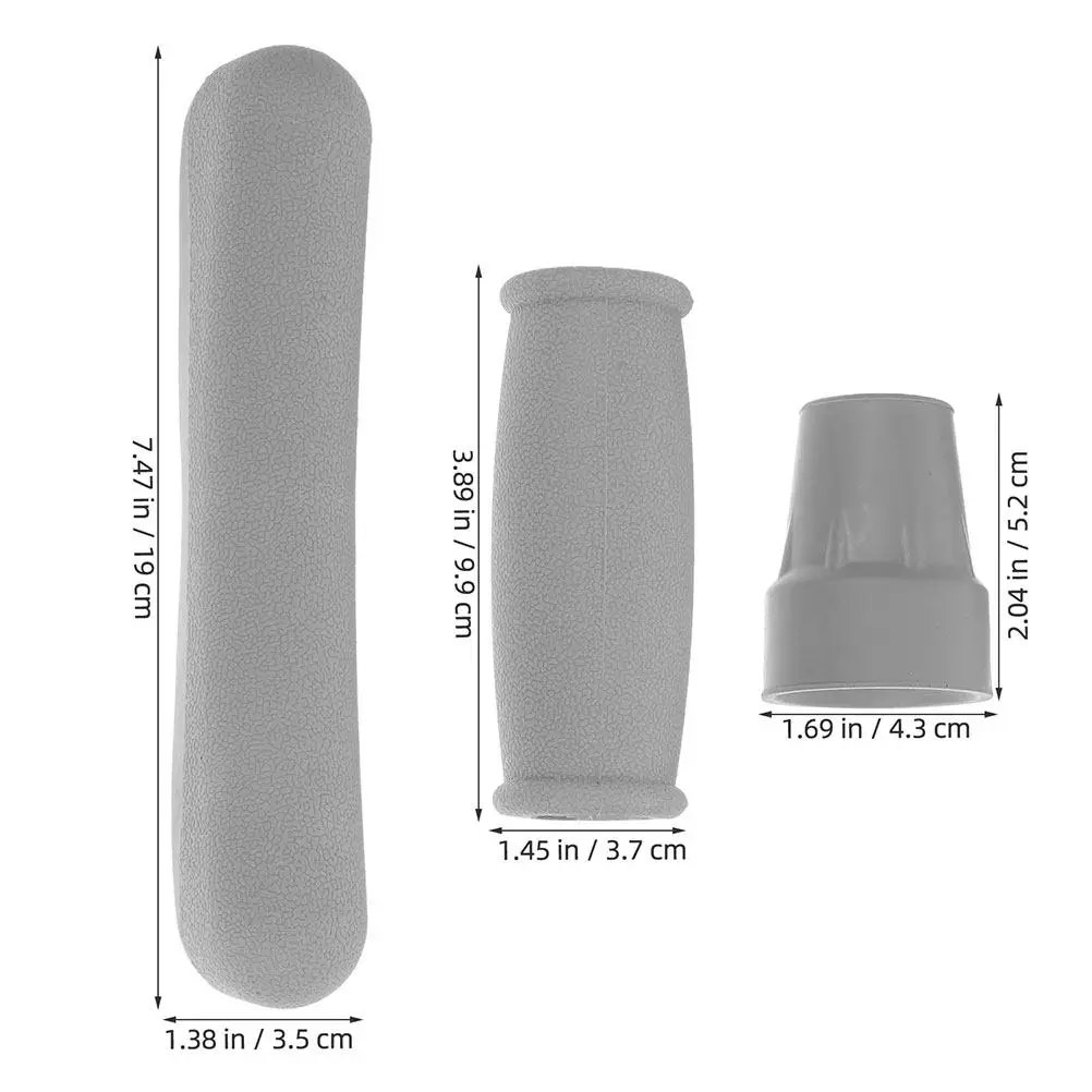 1Set Underarm Crutch Pads Hand Grips Feet Caps Lightweight Portable Elastic Non Slip Comfortable Cushion for Crutches Armpit