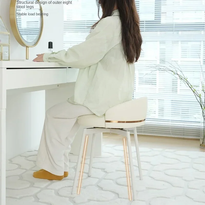 Bedroom Makeup Stool Light Luxury Simple Modern Dressing Stool Cream Style Household Makeup Chair Celebrity Ins Nail Stools