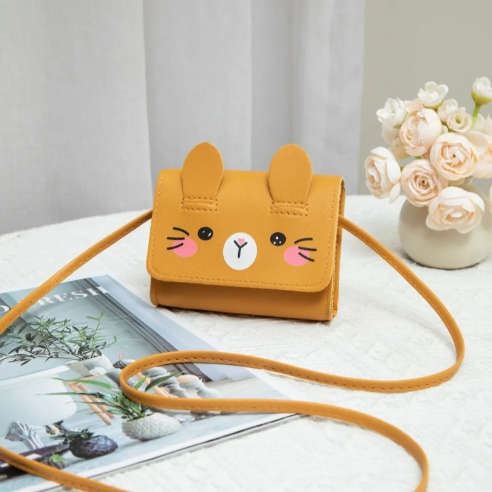 

Daily Portable Children's Mini Handbags Mini Size PU Leather Easter Rabbit Crossbody Bag Adorable Sweet Kids Coin Purse Travel