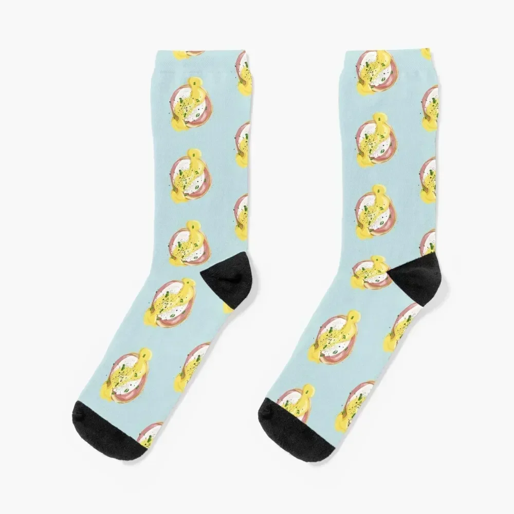 

Egg Benedict with Hollandaise Sauce Socks Non-slip anime Socks Women Men's