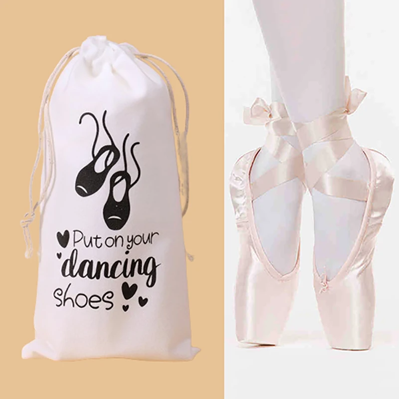 1Pc New 6 Colors Dance Shoes Storage Bag Ballet Shoes Storage Pouch Large Size Velvet Tied Dance Double Drawstring Shoe Bag