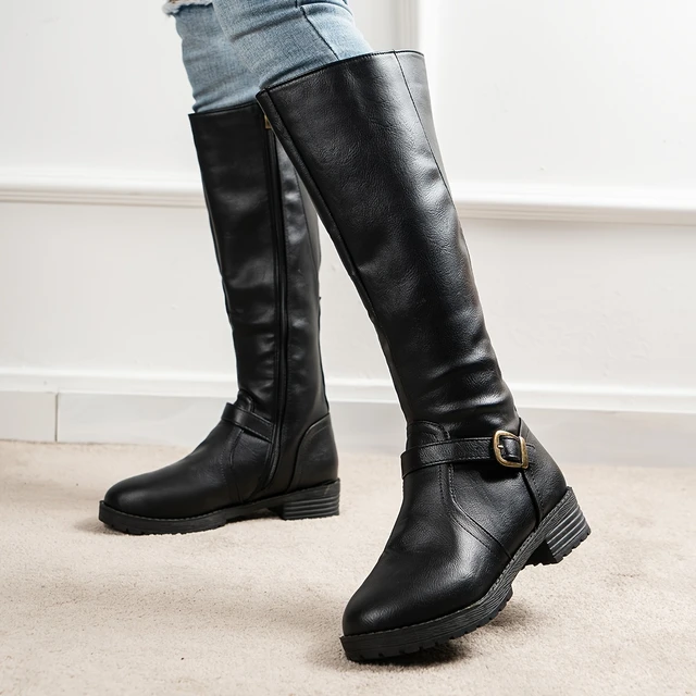 Wide calf two tone riding boots top