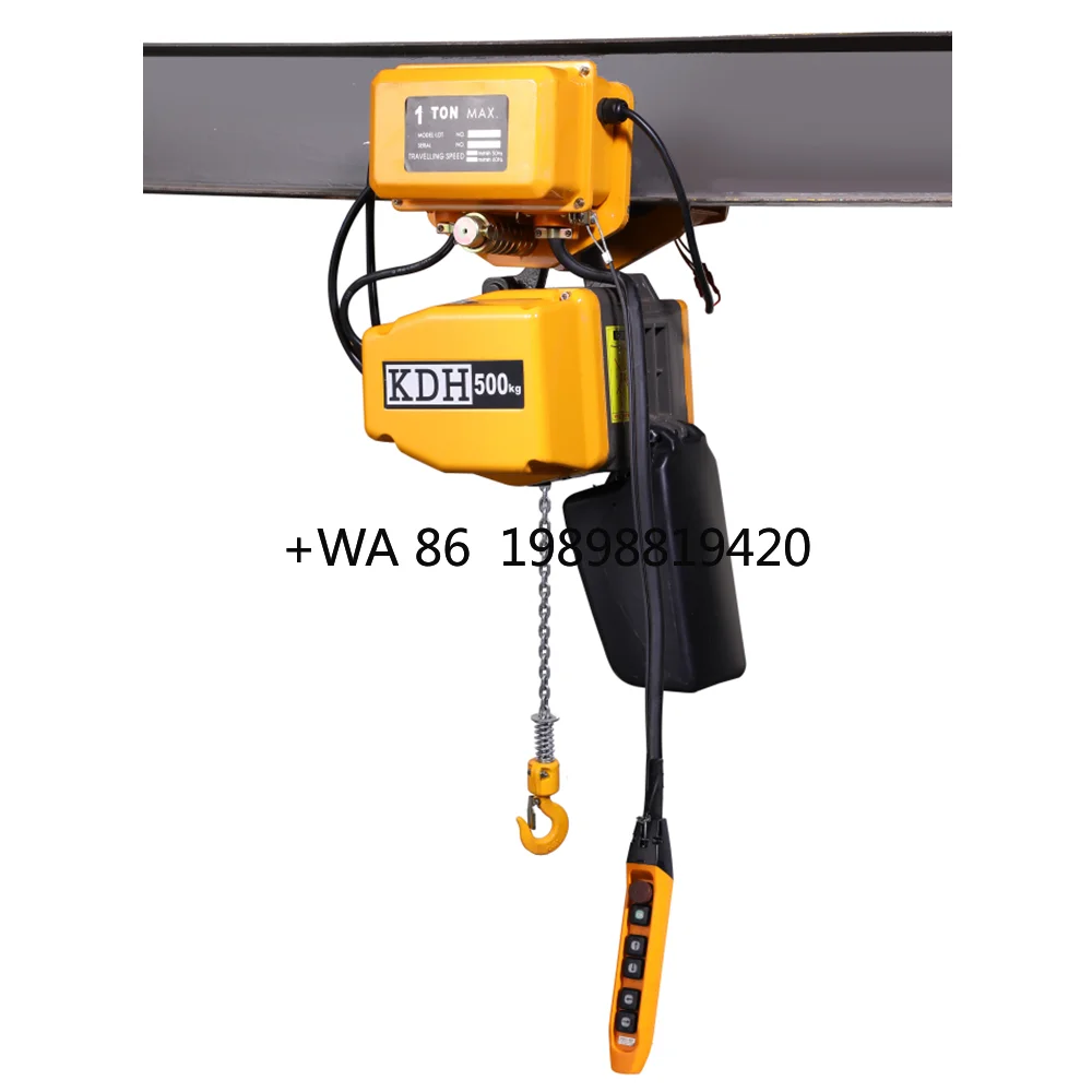 

Customizable With Dual Speed Inverter Controlled T 500Kg Electric Chain Hoist With Electric Trolley
