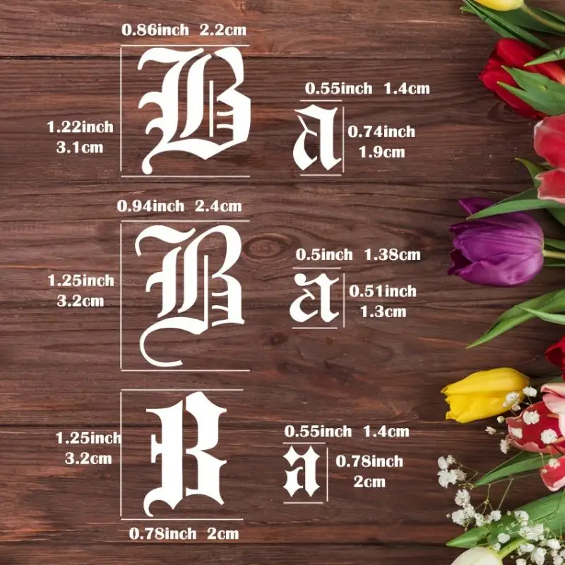 6Pcs Gothic Calligraphy Stencils Reusable Old English Letter Number Template For DIY Painting Craft Scrapbooking_NEW