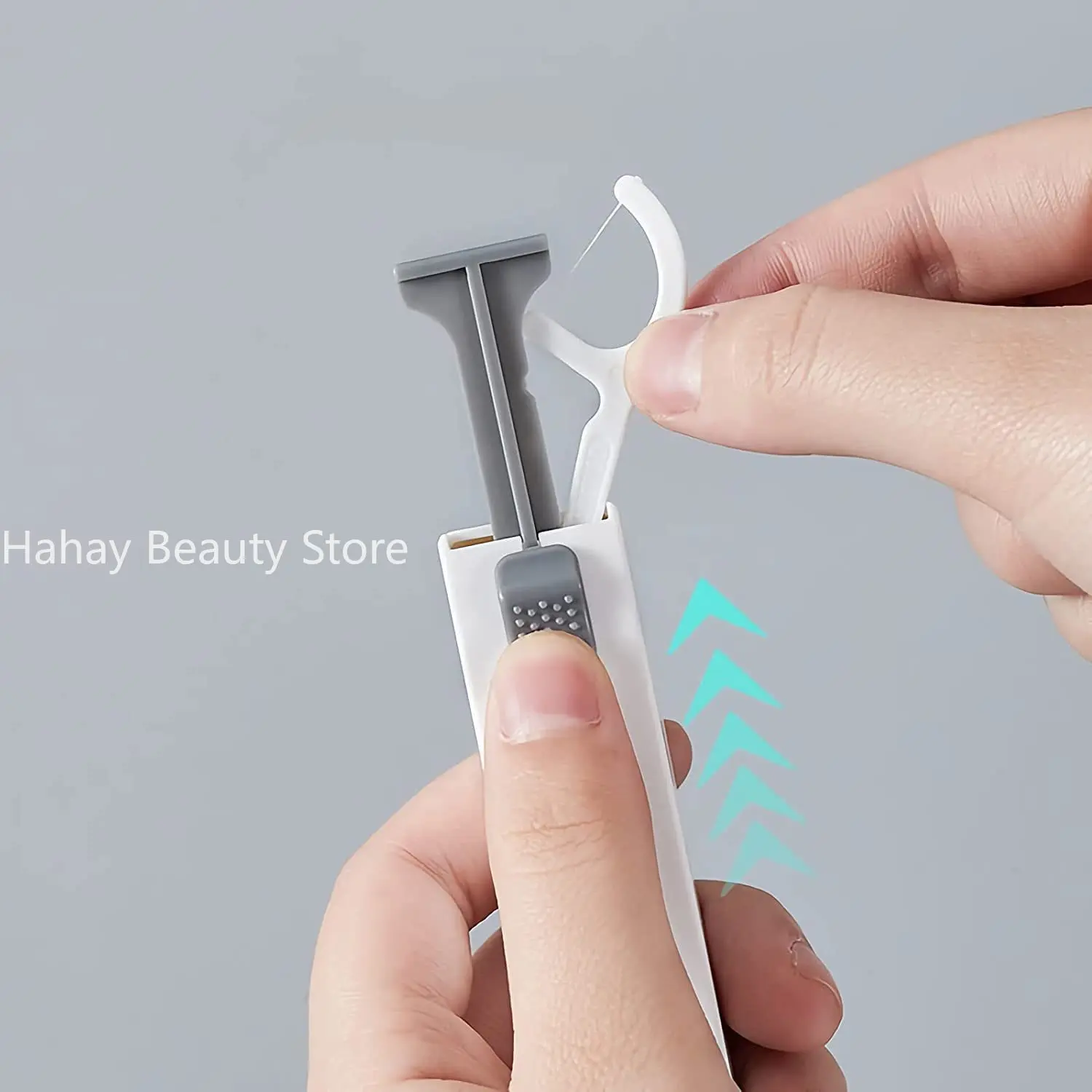 

Portable One-button Launch Automatic Dental Floss Case Refillable Flosser Carrying Box for Travel Business Trip Vacation