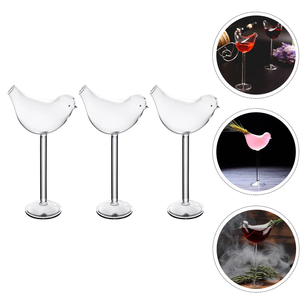 

3 шт., креативные птичьи бокалы, бокалы для вина, прозрачные изысканные коктейльные бокалы, домашний бар, вечеринка, креативный птичий бокал