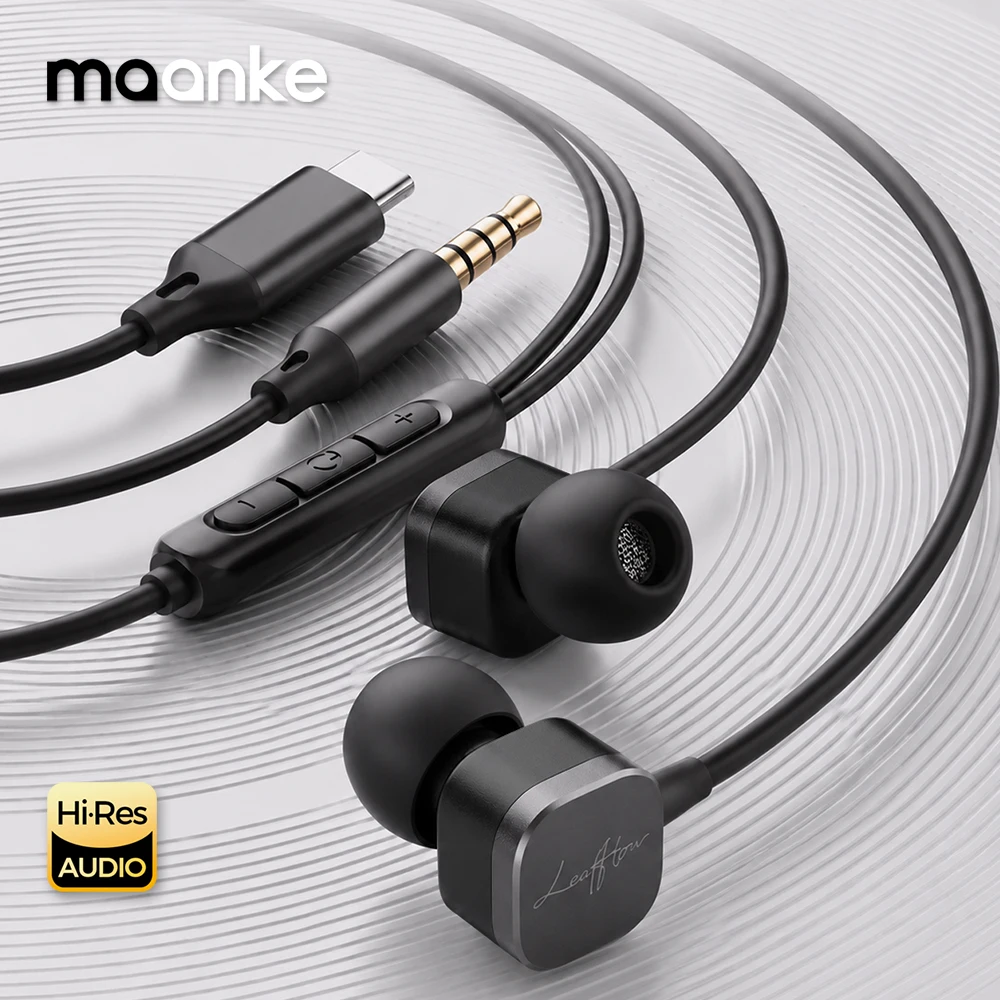 Type C 3.5mm Wired Headphones with Mic Volume Control Music Headset with Bass Phone Earphones for Samsung S26 S25 Huawei Xiaomi