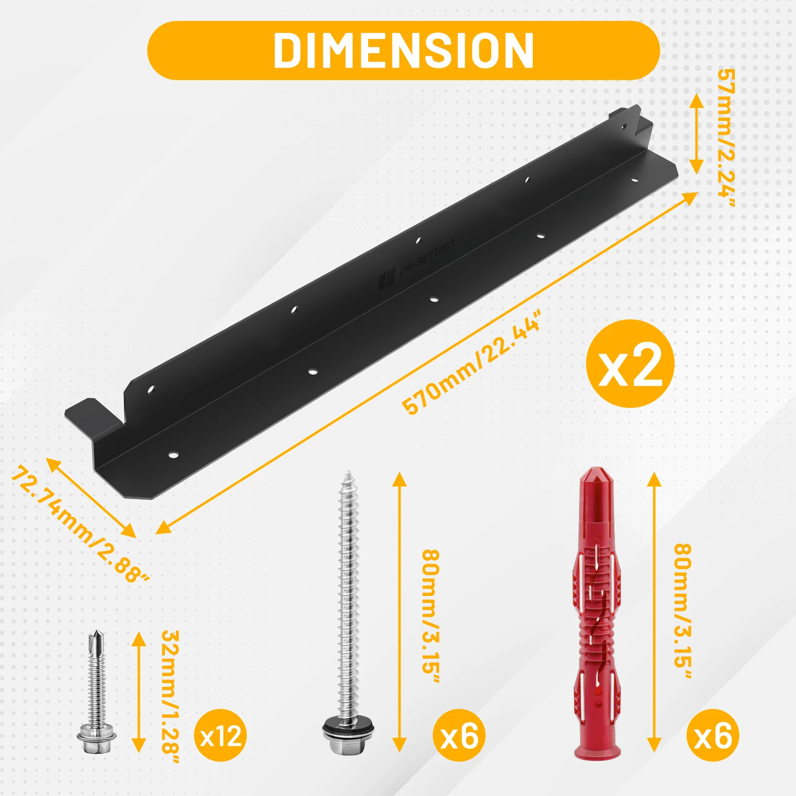 2 Units 22.44IN Solar Panel Long Z Mount Bracket for RV, Caravan, Trailer, Ship, Yacht, Boat, Wall and Other Off Gird Roof Installation