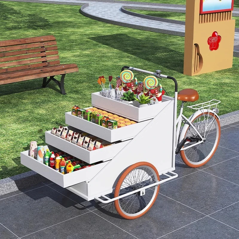 European reverse riding donkey three-wheel stall dining car mobile snack car float booth car
