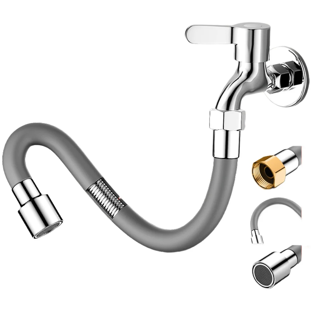 Faucet Extension Hose Stainless Steel 360 Rotation Flexible Silicone Tube Compatible with Standard 4 Inch Faucets