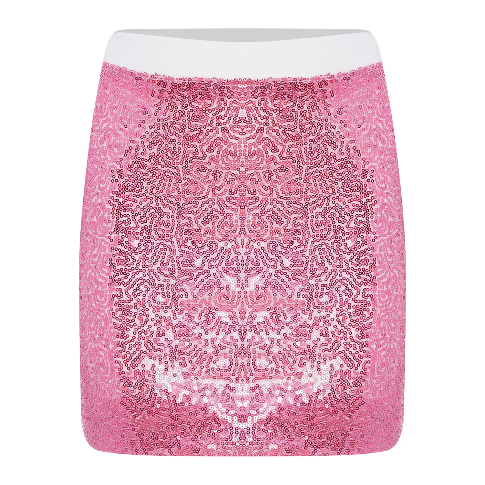 

Kids Girls Skirts Glittery Sequins Elastic Waistband Skirt for Birthday Party Ballroom Jazz Latin Dance Cheerleading Performance