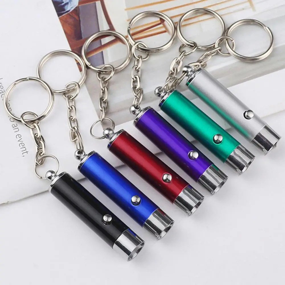 Mini Battery Operated UV Light Multifunctional Anti-fake Money Detection Metal Black Lamp Torch Key Ring UV Flashlight Keychain