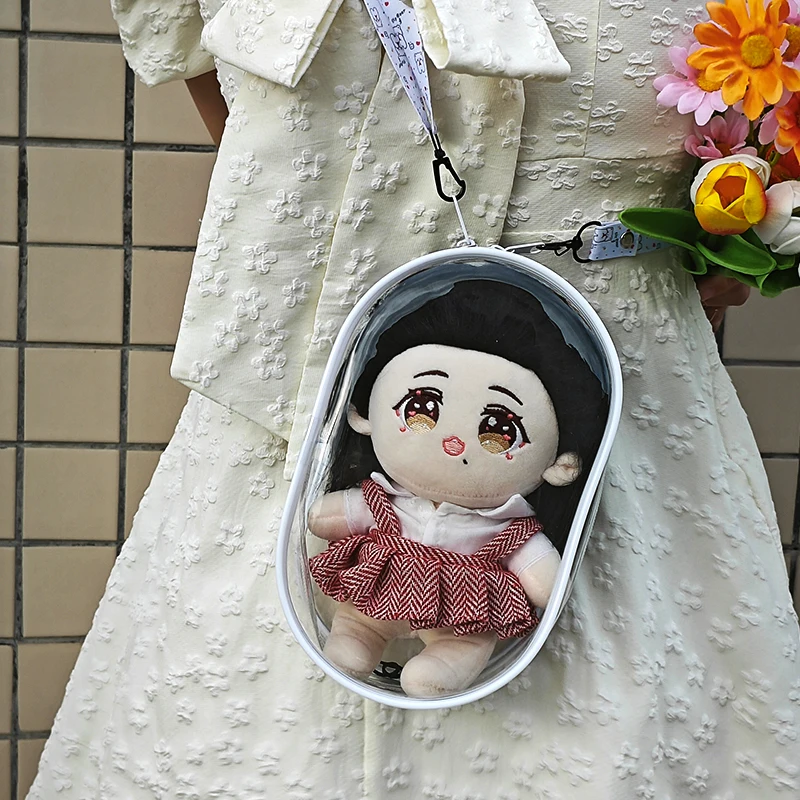 20CM Clear Doll Pouch Transparent Plush Dolls Bag New Style Fashion Women Girl Crossbody Shoulder Bags For Anime Cartoon Plushy